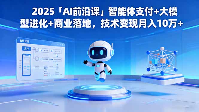 2025「AI前沿课」智能体支付+大模型进化+商业落地，技术变现月入10万+祝你网-副业赚钱-互联网创业-资源整合祝你网