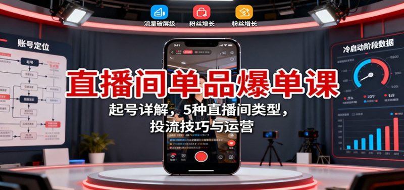 32817b263191a58d05d4b2415e2ce022-800x376.jpeg 直播间单品爆单课:起号详解,5种直播间类型,投流技巧与运营