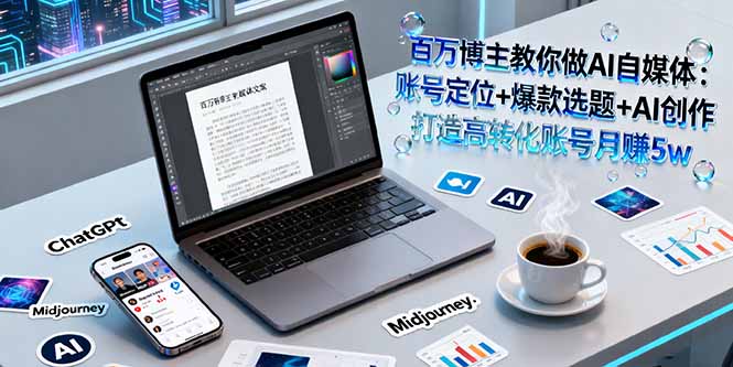 百万博主教你做AI自媒体：账号定位+爆款选题+AI创作 打造高转化账号月赚5w祝你网-副业赚钱-互联网创业-资源整合祝你网