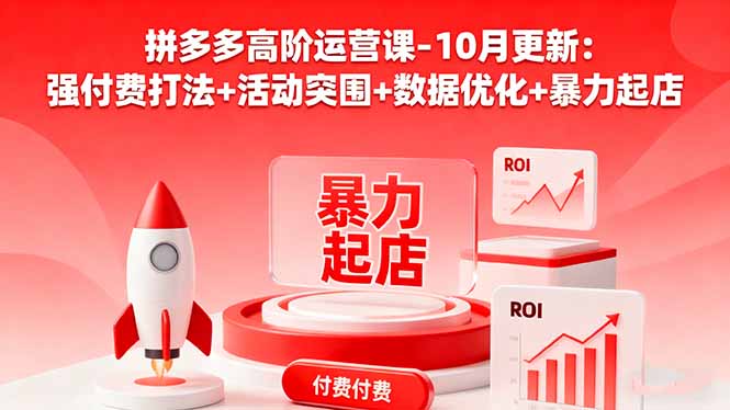 拼多多高阶运营课-10月更新：强付费打法+活动突围+数据优化+暴力起店祝你网-副业赚钱-互联网创业-资源整合祝你网