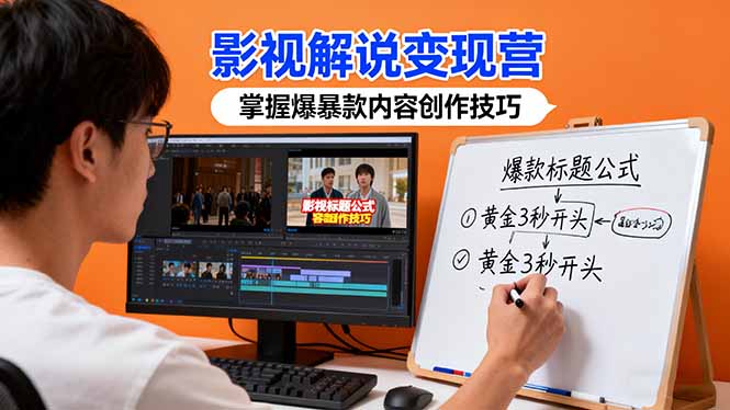 影视解说变现营：通过30+实战案例爆款内容创作技巧，掌握影视解说盈利密码祝你网-副业赚钱-互联网创业-资源整合祝你网