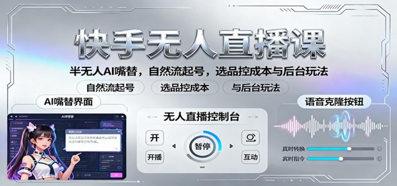 778f53f8ae1abec5c9ad35110e54903a-800x376.jpeg 快手无人直播课:半无人AI嘴替,自然流起号,选品控成本与后台玩法