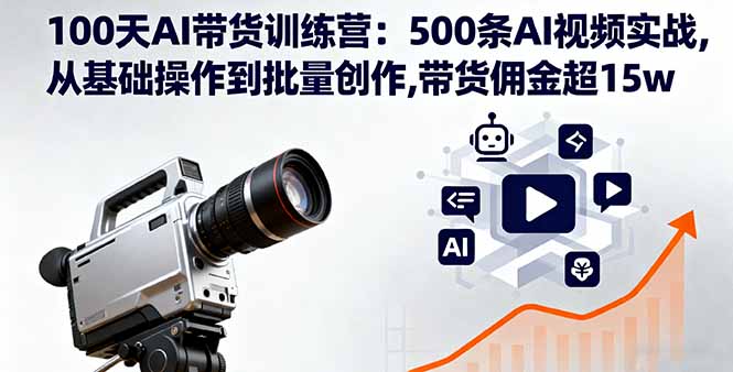 100天AI带货训练营：500条AI视频实战,从基础操作到批量创作,带货佣金超15w祝你网-副业赚钱-互联网创业-资源整合祝你网