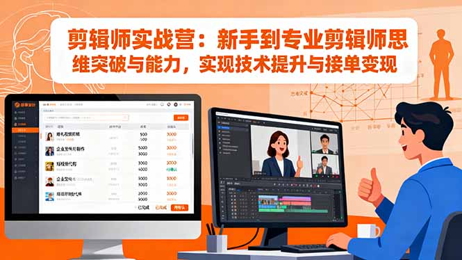 9198a5a5a80f2fa494f520ce1a4b5d1f.jpeg 剪辑师实战营:新手到专业剪辑师思维突破与能力,实现技术提升与接单变现