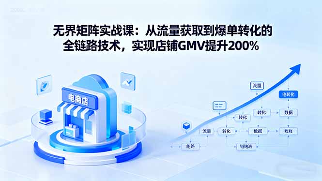 无界矩阵实战课：从流量获取到爆单转化的全链路技术，实现店铺GMV提升200%祝你网-副业赚钱-互联网创业-资源整合祝你网