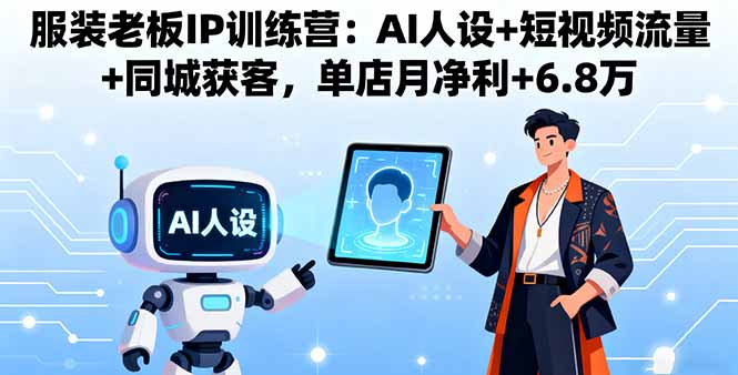 服装老板IP训练营：AI人设+短视频流量+同城获客，单店月净利+6.8万祝你网-副业赚钱-互联网创业-资源整合祝你网