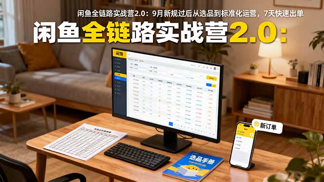 闲鱼全链路实战营2.0：9月新规过后从选品到标准化运营，7天快速出单祝你网-副业赚钱-互联网创业-资源整合祝你网