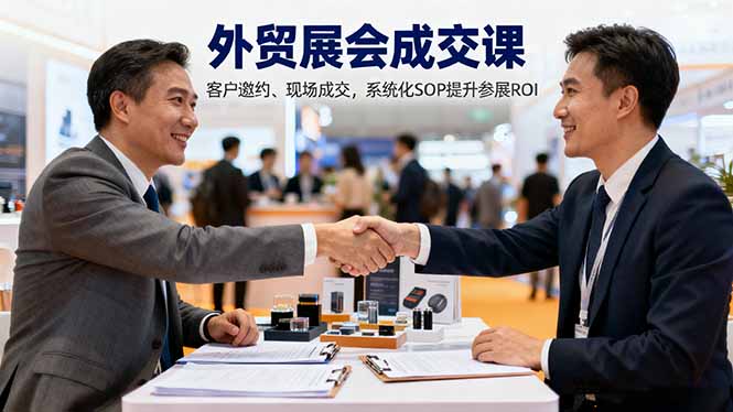 外贸展会成交课，含目标制定、客户邀约、现场成交，系统化SOP提升参展ROI祝你网-副业赚钱-互联网创业-资源整合祝你网