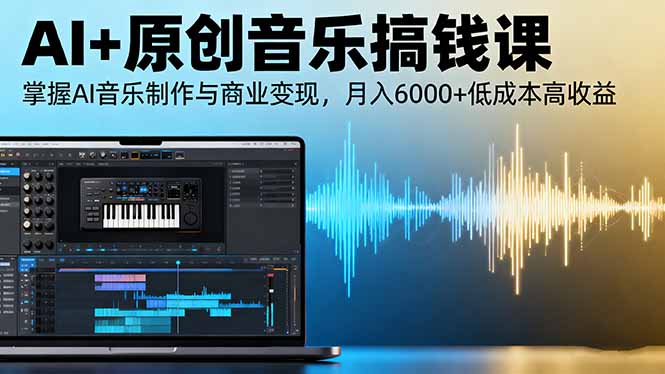 AI+原创音乐搞钱课：掌握AI音乐制作与商业变现，月入6000+低成本高收益祝你网-副业赚钱-互联网创业-资源整合祝你网