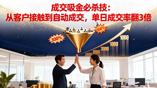 fe1c68b47ceb745d3a5be55a8e8ac713.jpeg 吸金成交营销必杀技:从客户接触到自动成交,单日成交率翻3倍