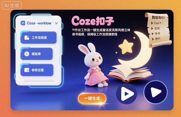 1-173.jpg Coze扣子工作流一键生成童话皮克斯风格立体书视频,保姆级工作流搭建教程