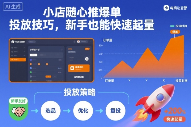 小店随心推爆单投放技巧，新手也能快速起量祝你网-副业赚钱-互联网创业-资源整合祝你网