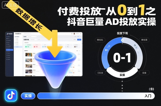 付费投放从0到1之抖音巨量AD投放实操祝你网-副业赚钱-互联网创业-资源整合祝你网