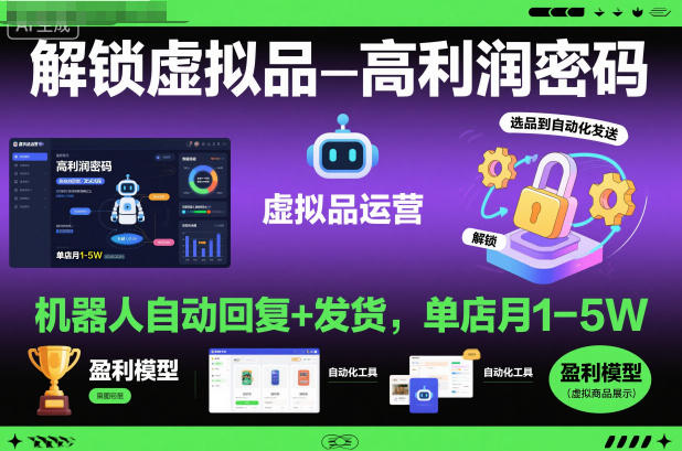 1-304.jpg 解锁虚拟品高利润密码:机器人自动回复+发货,单店月1-5W