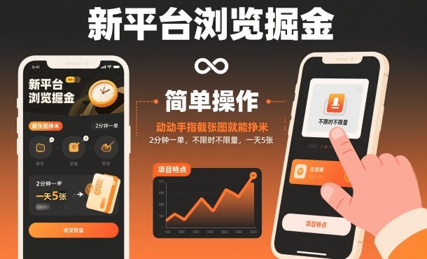 1-344.jpg 新平台浏览掘金,动动手指截张图就能挣米,2分钟一单,不限时不限量,一天5张