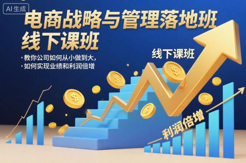 电商战略与管理落地班线下课，教你公司如何从小做到大，如何实现业绩和利润倍增【录音】祝你网-副业赚钱-互联网创业-资源整合祝你网