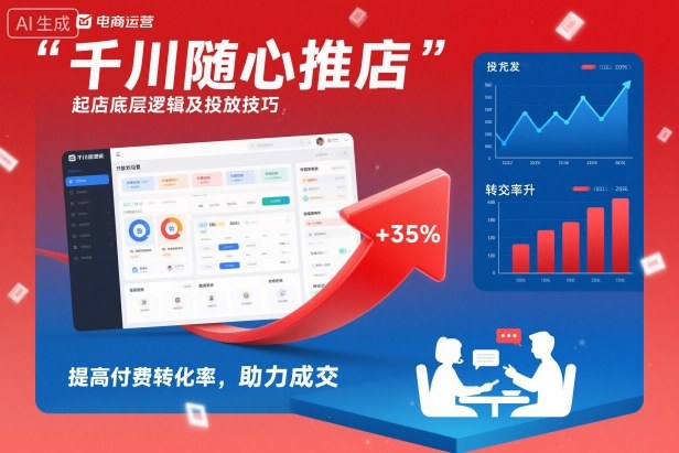 千川随心推起店底层逻辑及投放技巧，提高付费转化率，助力成交祝你网-副业赚钱-互联网创业-资源整合祝你网