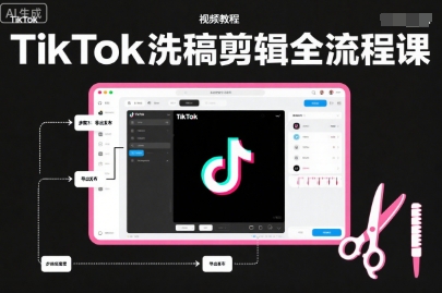 TikTok洗稿剪辑全流程课，PR洗稿剪辑全流程，TK洗稿运营课祝你网-副业赚钱-互联网创业-资源整合祝你网