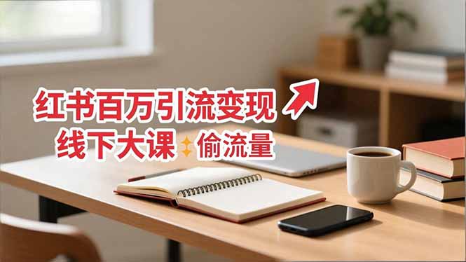 小红书百万引流变现-11月线下大课：分享从0到百万引流路径，手把手教偷流量、拿结果祝你网-副业赚钱-互联网创业-资源整合祝你网