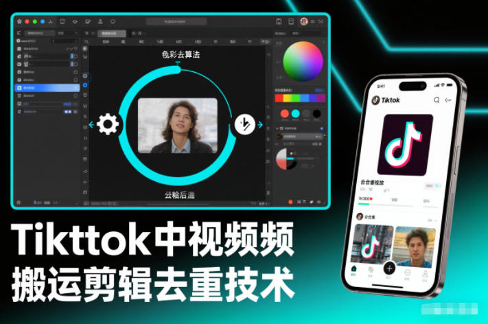 Tiktok中视频纯搬运剪辑去重技术，外来技术，自行测试祝你网-副业赚钱-互联网创业-资源整合祝你网