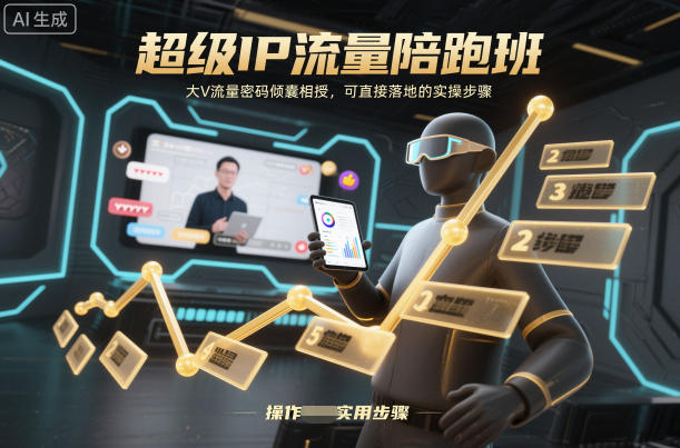 超级IP流量陪跑班，大V流量密码倾囊相授，可直接落地的实操步骤祝你网-副业赚钱-互联网创业-资源整合祝你网