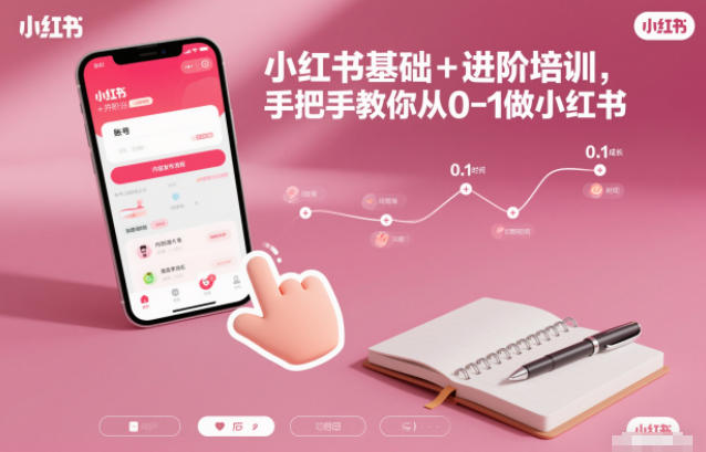 小红书基础+进阶培训，手把手教你从0-1做小红书祝你网-副业赚钱-互联网创业-资源整合祝你网