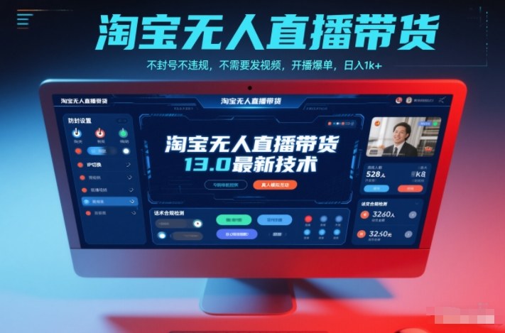 1-208.jpg 淘宝无人直播带货13.0最新技术,不封号不违规,不需要发视频,开播爆单,日入1k+