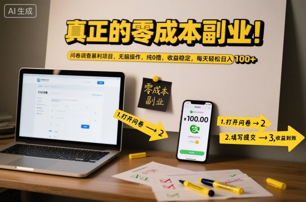 1-27.jpg 真正的零成本副业!问卷调查暴利项目,无脑操作,纯0撸,收益稳定,每天轻松日入100+