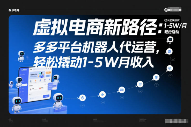 虚拟电商新路径：多多平台机器人代运营，轻松撬动1-5W月收入祝你网-副业赚钱-互联网创业-资源整合祝你网