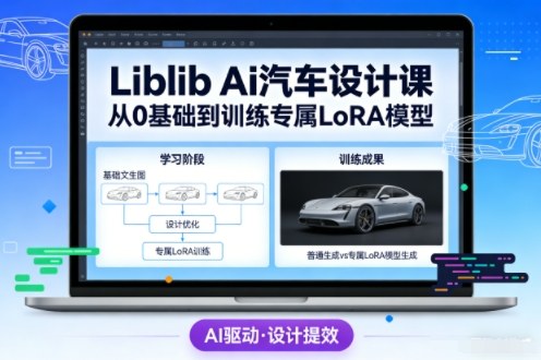 Liblib Ai汽车设计课，从0基础文生图，到教你训练专属设计和风格LoRA模型祝你网-副业赚钱-互联网创业-资源整合祝你网