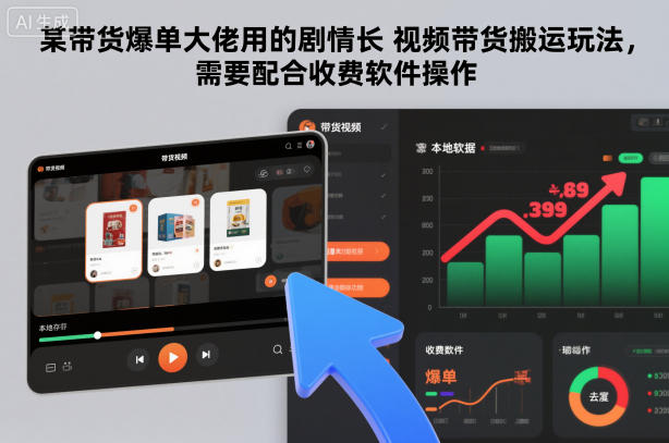 某带货爆单大佬用的剧情长视频带货搬运玩法，需要配合收费软件操作祝你网-副业赚钱-互联网创业-资源整合祝你网