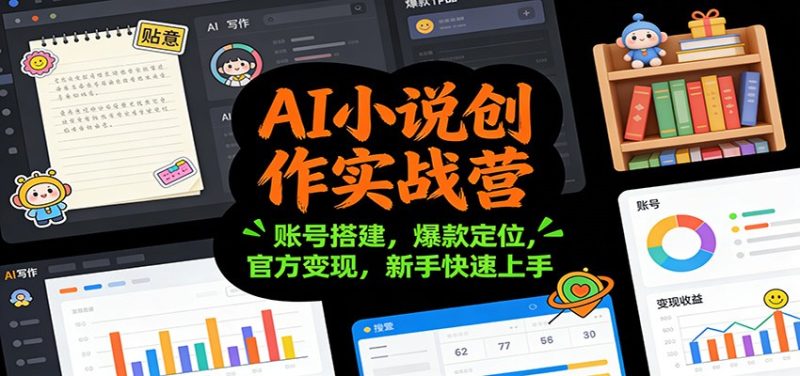 AI小说创作实战营：账号搭建，爆款定位，官方变现，新手快速上手祝你网-副业赚钱-互联网创业-资源整合祝你网