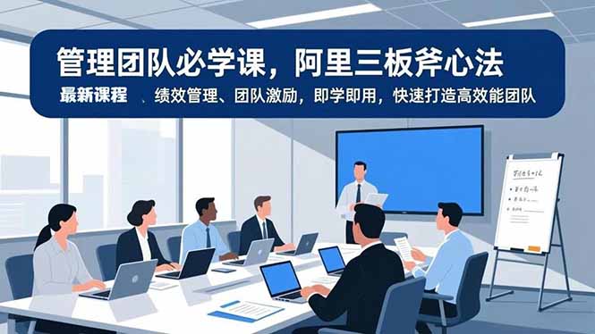 管理团队必学课，阿里三板斧心法、绩效管理、团队激励，即学即用，快速打造高效能团队祝你网-副业赚钱-互联网创业-资源整合祝你网