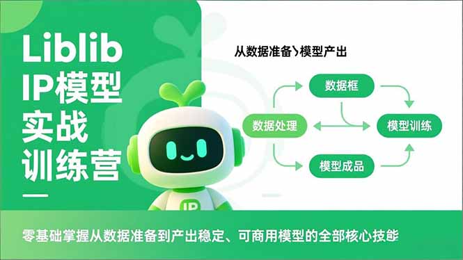 Liblib IP模型实战训练营，零基础掌握从数据准备到产出稳定、可商用模型的全部核心技能祝你网-副业赚钱-互联网创业-资源整合祝你网