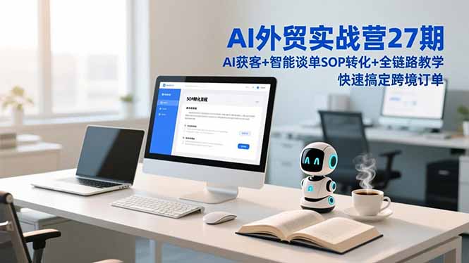 AI外贸实战营27期，AI获客+智能谈单+SOP转化+全链路教学，快速搞定跨境订单祝你网-副业赚钱-互联网创业-资源整合祝你网