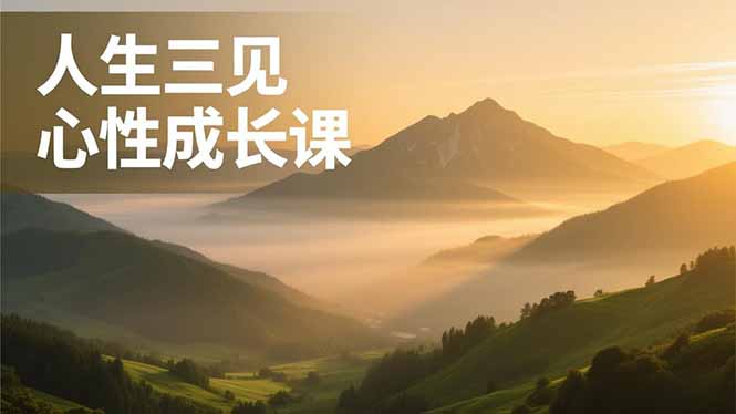 人生三见心性成长课，见天地众生自己，搞透人性安顿身心，活出清晰自我，内在富足无价祝你网-副业赚钱-互联网创业-资源整合祝你网