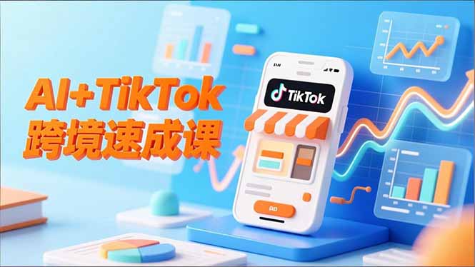 AI+TikTok跨境速成课，智能翻译、店铺定位、流程拆解，7天高效上线运营祝你网-副业赚钱-互联网创业-资源整合祝你网