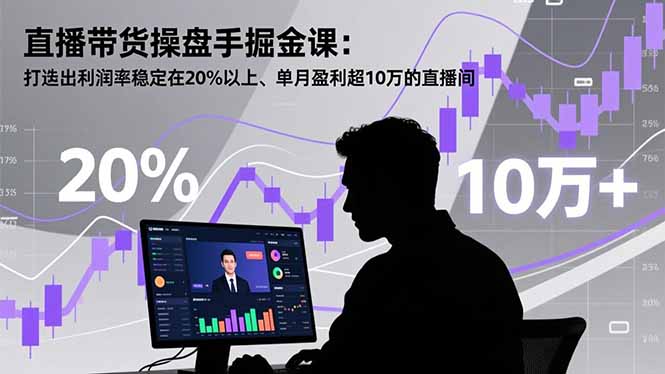 直播带货操盘手掘金课：打造出利润率稳定在20%以上、单月盈利超10万的直播间祝你网-副业赚钱-互联网创业-资源整合祝你网