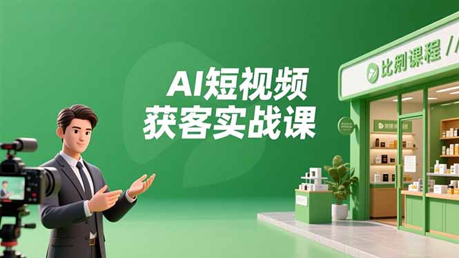 AI短视频获客实战课，数字人创作、实体行业应用、精准引流，30天获取客源月入6万+祝你网-副业赚钱-互联网创业-资源整合祝你网