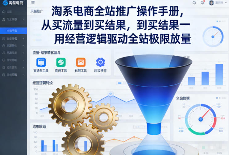 淘系电商全站推广操作手册，从买流量到买结果一用经营逻辑驱动全站极限放量祝你网-副业赚钱-互联网创业-资源整合祝你网