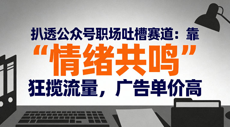 扒透公众号职场吐槽赛道：靠“情绪共鸣”狂揽流量，广告单价高祝你网-副业赚钱-互联网创业-资源整合祝你网