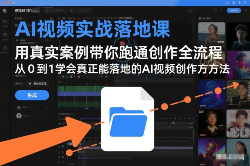 AI视频实战落地课，用真实案例带你跑通创作全流程，从0到1学会真正能落地的AI视频创作方法祝你网-副业赚钱-互联网创业-资源整合祝你网