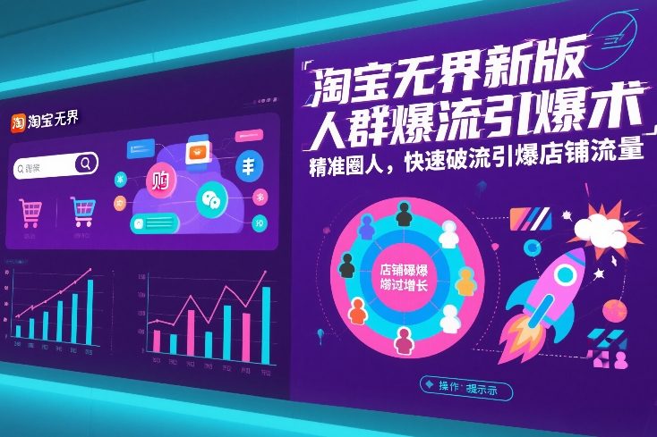 淘宝无界新版人群爆流引爆术，精准圈人，快速破流引爆店铺流量祝你网-副业赚钱-互联网创业-资源整合祝你网