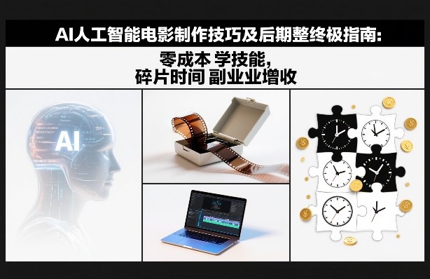 AI人工智能电影制作技巧及后期完整终极指南：零成本学技能，碎片时间副业增收祝你网-副业赚钱-互联网创业-资源整合祝你网