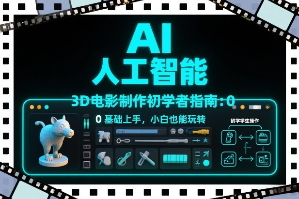 AI人工智能3D电影制作初学者指南：0基础上手，小白也能玩转祝你网-副业赚钱-互联网创业-资源整合祝你网