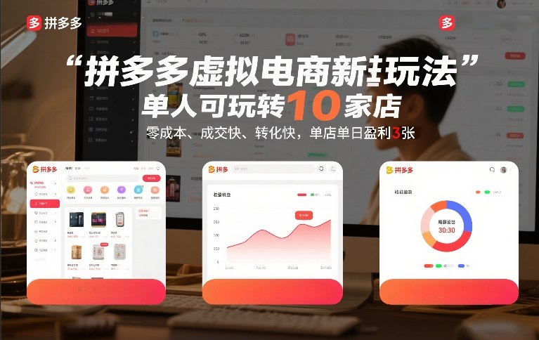 1-505.jpg 拼多多虚拟电商新玩法,单人可玩转10家店,零成本、成交快、转化快,单店单日盈利3张