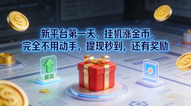 新平台第一天，挂G涨金币，完全不用动手，提现秒到，还有奖励祝你网-副业赚钱-互联网创业-资源整合祝你网