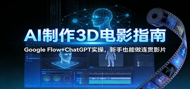 AI制作3D电影指南：Google Flow+ChatGPT实操，新手也能做连贯影片祝你网-副业赚钱-互联网创业-资源整合祝你网