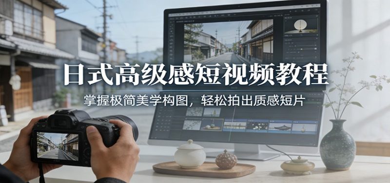 日式高级感短视频教程：掌握极简美学构图，轻松拍出质感短片祝你网-副业赚钱-互联网创业-资源整合祝你网