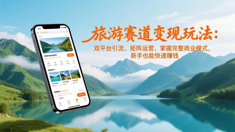 旅游赛道变现玩法：双平台引流、矩阵运营，掌握完整商业模式，新手也能快速赚钱祝你网-副业赚钱-互联网创业-资源整合祝你网